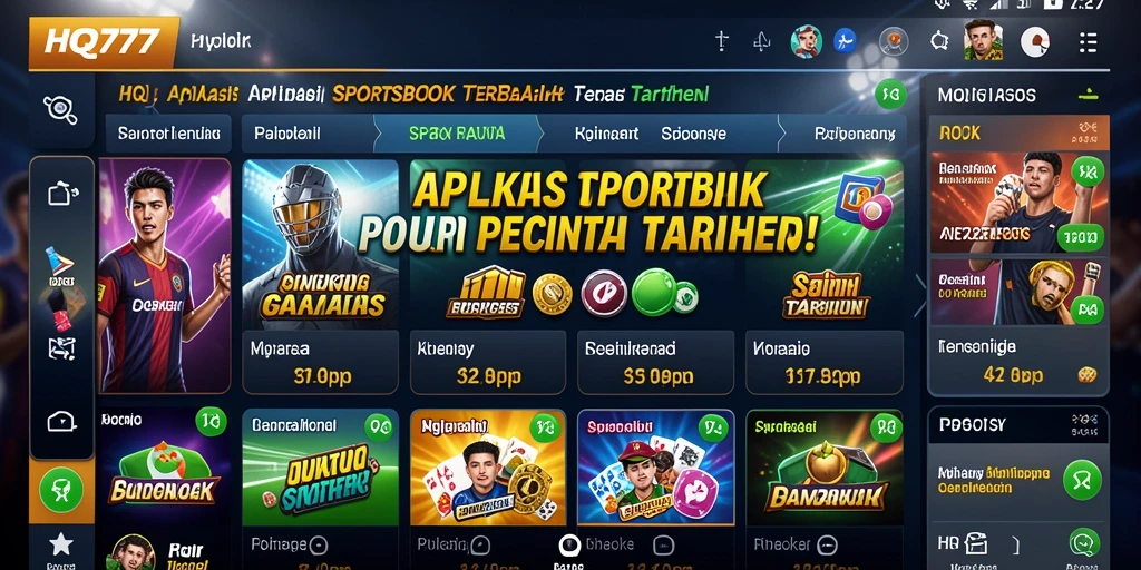 Tampilan menarik dari gameplay Sportsbook HQ777 dengan fitur taruhan yang mudah.
