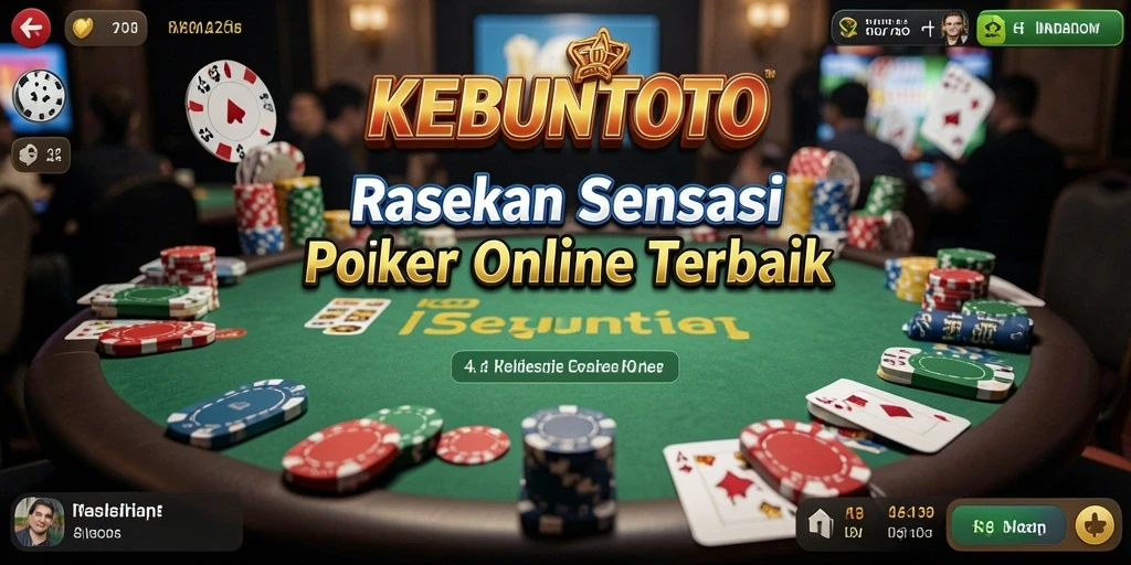 Tampilan gameplay poker di KEBUNTOTO yang menarik dan interaktif.