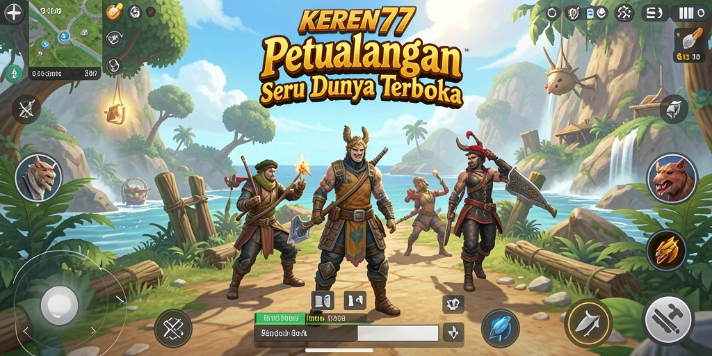 Tampilan gameplay KEREN77 dalam dunia terbuka yang luas.