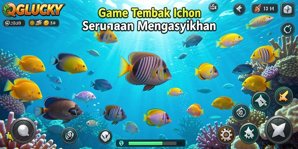 Tampilan menawan dari gameplay Tembak Ikan di QGLUCKY.