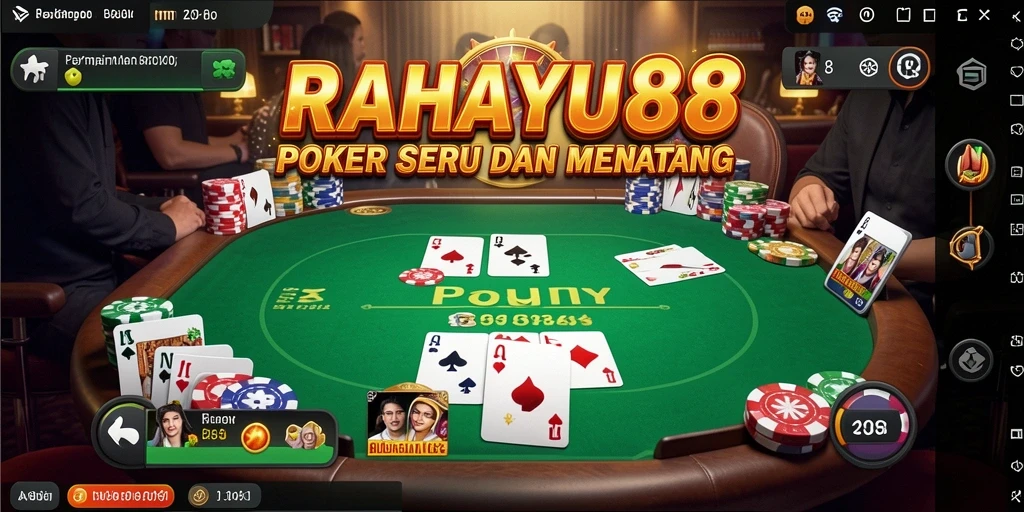 Tampilan gameplay RAHAYU88 yang seru dan menarik saat bermain Poker.